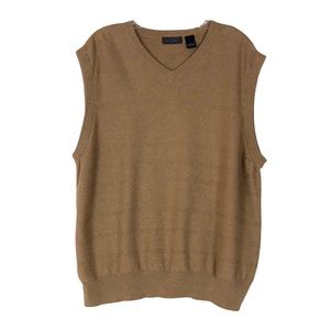 Saddlebred Men’s 100% Cotton Tan Sweater Vest